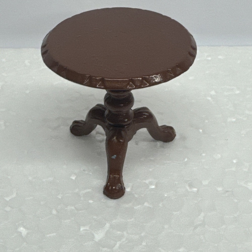 Vintage Mattel 1980 Brown Table Doll House Furniture Accessory 1.5" tilting top
